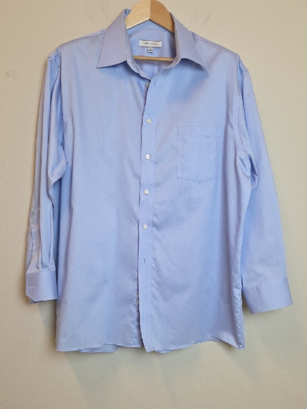Joseph Abboud Light Blue Long-Sleeve Men's Dress Shirt Size 18 32/33.
